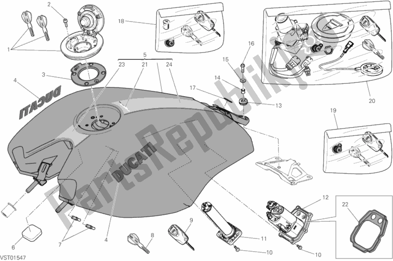 Wszystkie części do Zbiornik Paliwa Ducati Diavel Xdiavel S 1260 2016